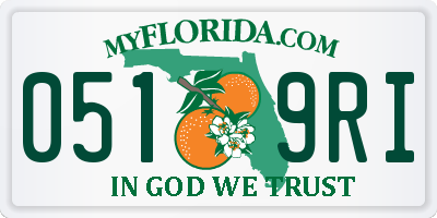 FL license plate 0519RI