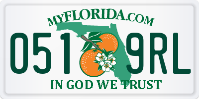 FL license plate 0519RL