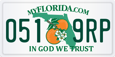 FL license plate 0519RP
