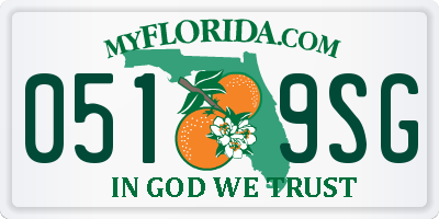 FL license plate 0519SG