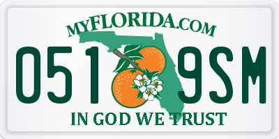 FL license plate 0519SM