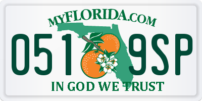 FL license plate 0519SP