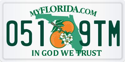 FL license plate 0519TM
