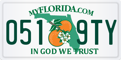 FL license plate 0519TY