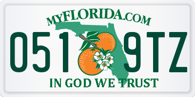 FL license plate 0519TZ