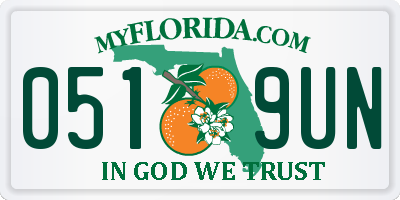 FL license plate 0519UN