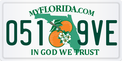 FL license plate 0519VE