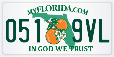 FL license plate 0519VL