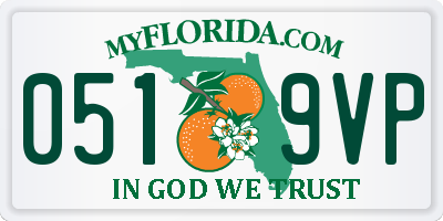 FL license plate 0519VP