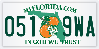 FL license plate 0519WA