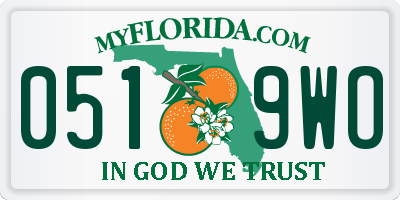 FL license plate 0519WO