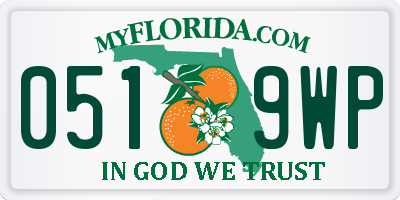 FL license plate 0519WP