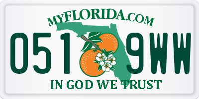 FL license plate 0519WW
