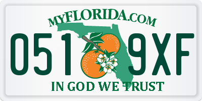 FL license plate 0519XF