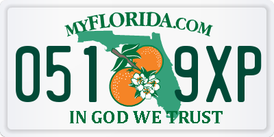 FL license plate 0519XP