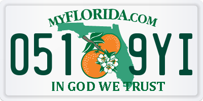 FL license plate 0519YI