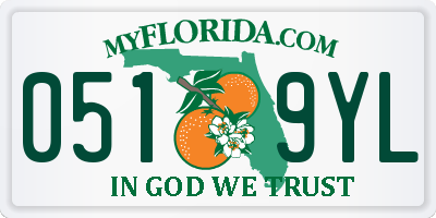 FL license plate 0519YL