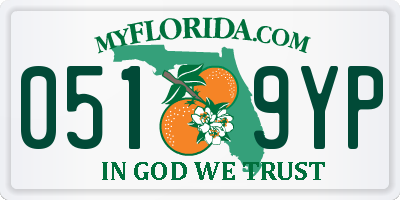 FL license plate 0519YP