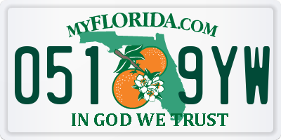 FL license plate 0519YW