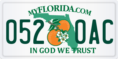 FL license plate 0520AC