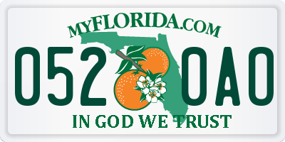FL license plate 0520AO