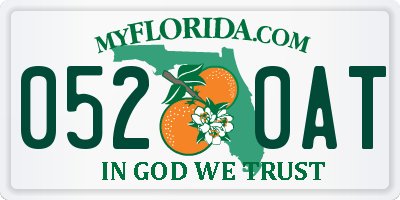 FL license plate 0520AT