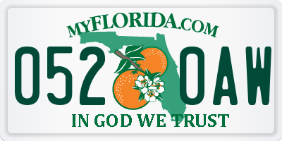 FL license plate 0520AW