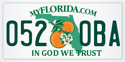 FL license plate 0520BA