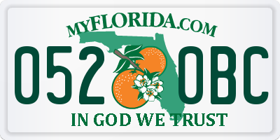 FL license plate 0520BC