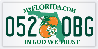FL license plate 0520BG