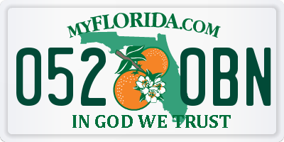 FL license plate 0520BN