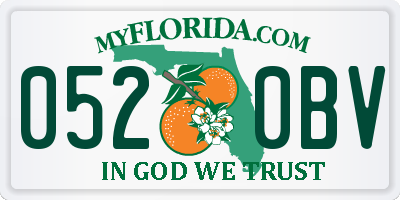 FL license plate 0520BV
