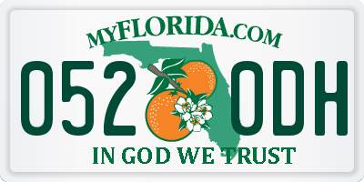 FL license plate 0520DH