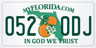 FL license plate 0520DJ