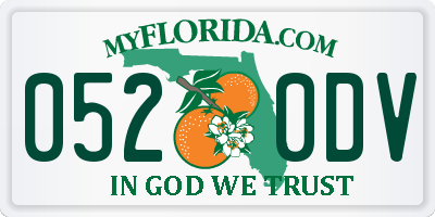 FL license plate 0520DV