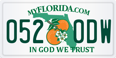 FL license plate 0520DW