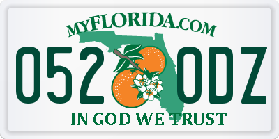 FL license plate 0520DZ