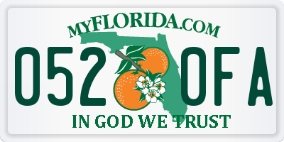 FL license plate 0520FA