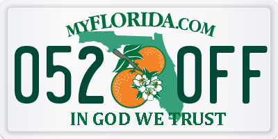 FL license plate 0520FF