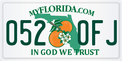 FL license plate 0520FJ