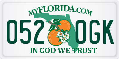 FL license plate 0520GK
