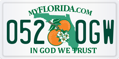 FL license plate 0520GW