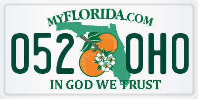 FL license plate 0520HO