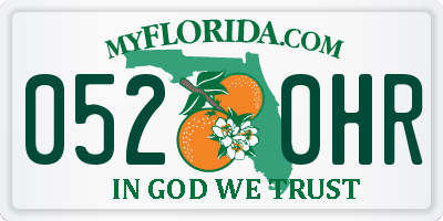 FL license plate 0520HR