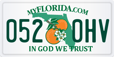 FL license plate 0520HV