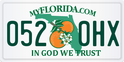 FL license plate 0520HX