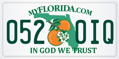 FL license plate 0520IQ
