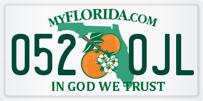 FL license plate 0520JL