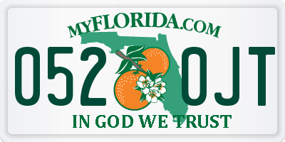 FL license plate 0520JT