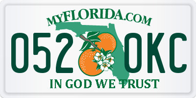 FL license plate 0520KC